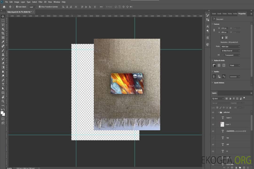 Afrique du Sud First National Bank (FNB) carte électronique visa photolook recto template